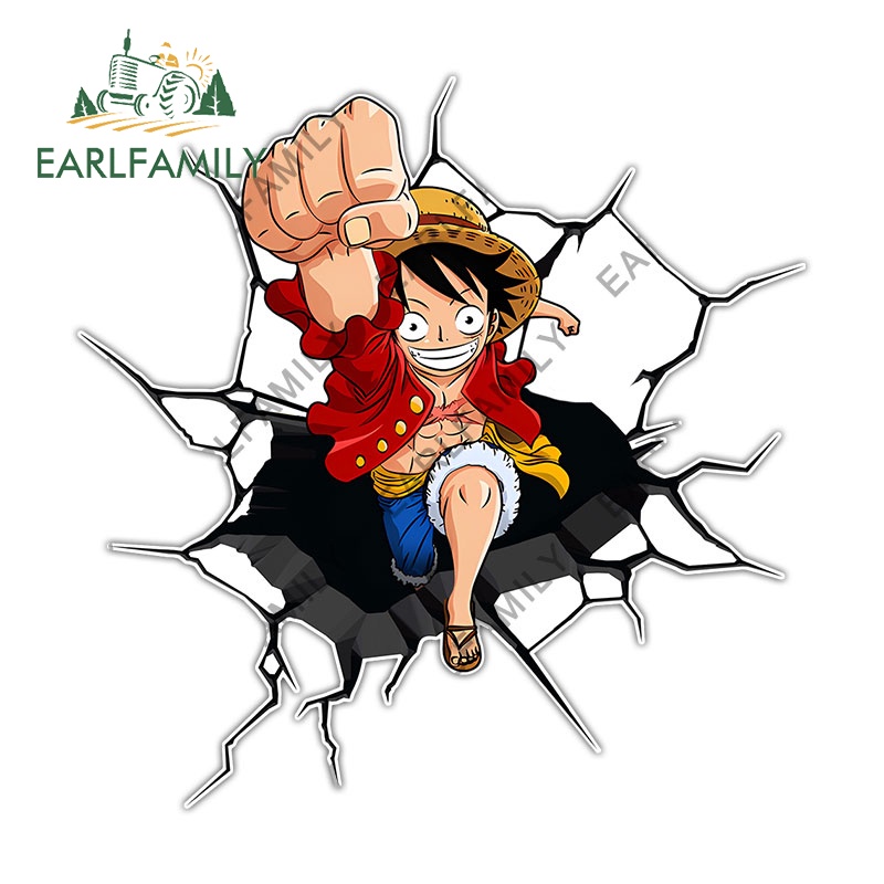 Earlfamily สติกเกอร์ ลายอนิเมะ One Piece Luffy Tear กันน้ํา 13 ซม. X 7.8 ซม. สําหรับติดตกแต่งรถยนต์ รถจักรยานยนต์ โน้ตบุ๊ก