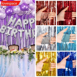 Lovespace ผ้าม่านฟอยล์สีทองรุ้ง 1*2 เมตร สําหรับตกแต่งปาร์ตี้คริสต์มาส งานแต่งงาน วันเกิด 1 ชิ้น P9X1