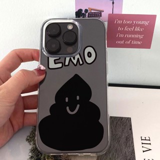 เคสใส แบบนิ่ม ลายข้อความ EMO กันกระแทก สําหรับ iPhone 7PLUS 8 E2 XS XR XSMAX 11 11PRO 11PROMAX 12 12PROMAX 12MINI 13PRO 13PROMAX 14PRO 14PROMAX 14 15 Pro Max 15 plus