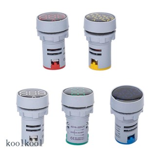 Kool แผงโวลต์มิเตอร์ดิจิทัล AC 24-500V ทรงกลม เส้นผ่าศูนย์กลาง 22 มม. แบบพกพา สําหรับบ้าน อุตสาหกรรม