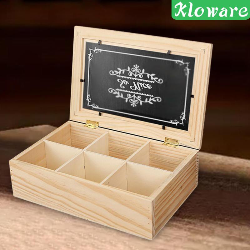 [Kloware] กล่องเก็บชา แบบไม้ อเนกประสงค์ 6 ช่อง สําหรับบ้าน ห้องครัว