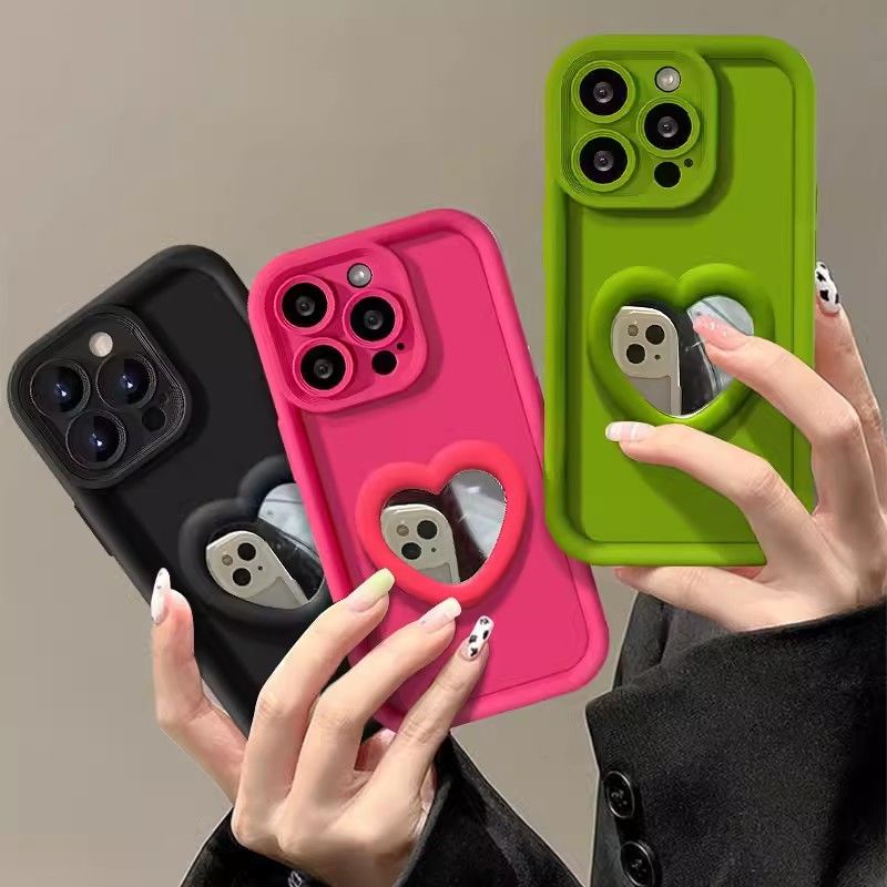เคสโทรศัพท์มือถือ แบบกระจก ลายหัวใจ สําหรับ IPhone11 12 Pro Max X XR XS Max SE Apple 7 Plus 8 Plus IPhone 13 Pro Max IPhone 14 Pro Max