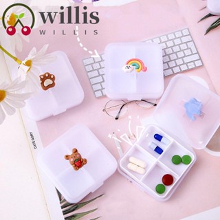 Willis ตลับยา วิตามินเปล่า พลาสติก ลายการ์ตูน สําหรับผู้ใหญ่ เด็ก เดินทาง