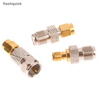 Flashquick อะแดปเตอร์เชื่อมต่อโคแอกเชียล RF ทองเหลือง ชุบทอง คุณภาพสูง SMA เป็น F ตัวผู้ ตัวเมีย RP-SMA เป็น F Type