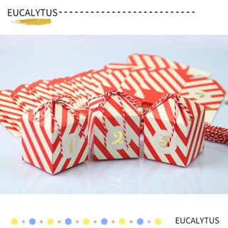 Eutus กล่องของขวัญคริสต์มาส ลายทาง สีแดง และสีขาว สไตล์ยุโรป สําหรับเด็ก