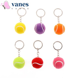 Vanes1 พวงกุญแจโลหะ จี้ลูกเทนนิส 6 สี สําหรับห้อยกระเป๋า