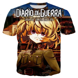 เสื้อยืด พิมพ์ลายอนิเมะ Youjo Senki สไตล์ฮาราจูกุ สตรีท