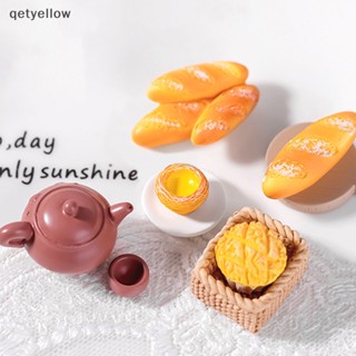 Qetyellow ครัวของเล่นจําลอง เครื่องครัวจําลอง DIY จําลองแฮมเบอร์เกอร์เค้กขนมปังขนมปังโดนัทบนโต๊ะอาหารตกแต่งเด็กของเล่นเด็ก TH