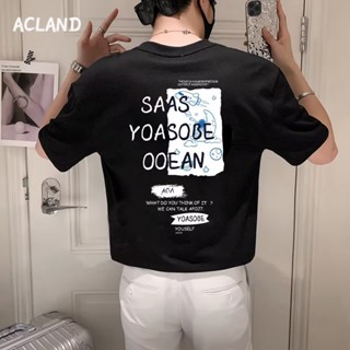 Acland เสื้อยืดผู้ชาย ผู้ชายเสื้อเชิ้ต เสื้อยืด ผ้านุ่ม ใส่สบาย ไม่หด ไม่ต้องรีด MTX2390KJA 37Z230911