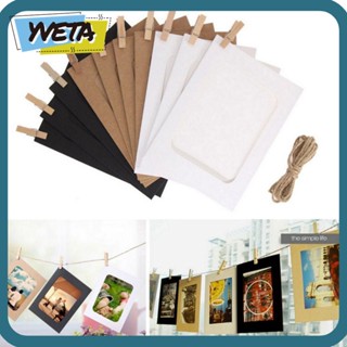 Yveta กรอบรูปกระดาษคราฟท์ ทนทาน พร้อมคลิปหนีบ DIY 10 ชิ้น