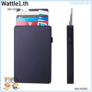 Wttle กระเป๋าสตางค์อัตโนมัติ แบบป๊อปอัพ บางพิเศษ กันขโมย RFID สําหรับผู้ชาย