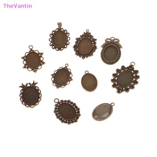 Thevantin จี้ฐานเปล่า รูปไข่ 18*25 มม. สไตล์โบราณ 10 ชิ้น