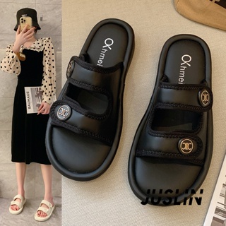 JUSLIN   รองเท้าแตะผู้หญิง ส้นแบน ใส่สบาย สไตล์เกาหลี รองเท้าแฟชั่น 2023 ใหม่  Stylish สบาย Chic สไตล์เกาหลี B98G187 37Z230910