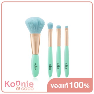 ODBO Perfect Brush Green Set [4pcs] #OD844-01 ชุดแปรงแต่งหน้า 4 ชิ้น พร้อมกระเป๋าสีพาสเทลสุดคิวท์ ไม่หลุดร่วงง่าย.