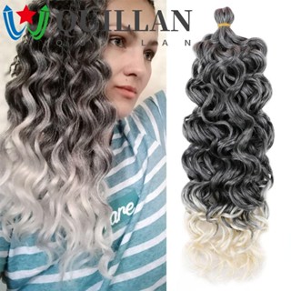 Quillan Hawaii Afro Curl, Kinky Natural Ocean Wave Braid, DIY ผมสังเคราะห์ Ombre Fluffy โครเชต์ถักเปีย สําหรับผู้หญิง