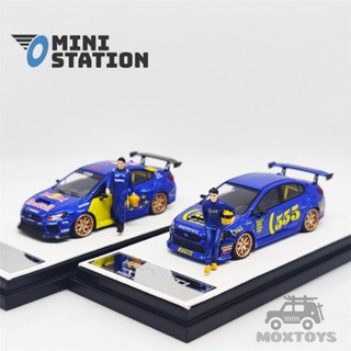 โมเดลรถยนต์ ขนาดเล็ก 1:64 WRX STi Rally 555 Livery Blue RB Diecast