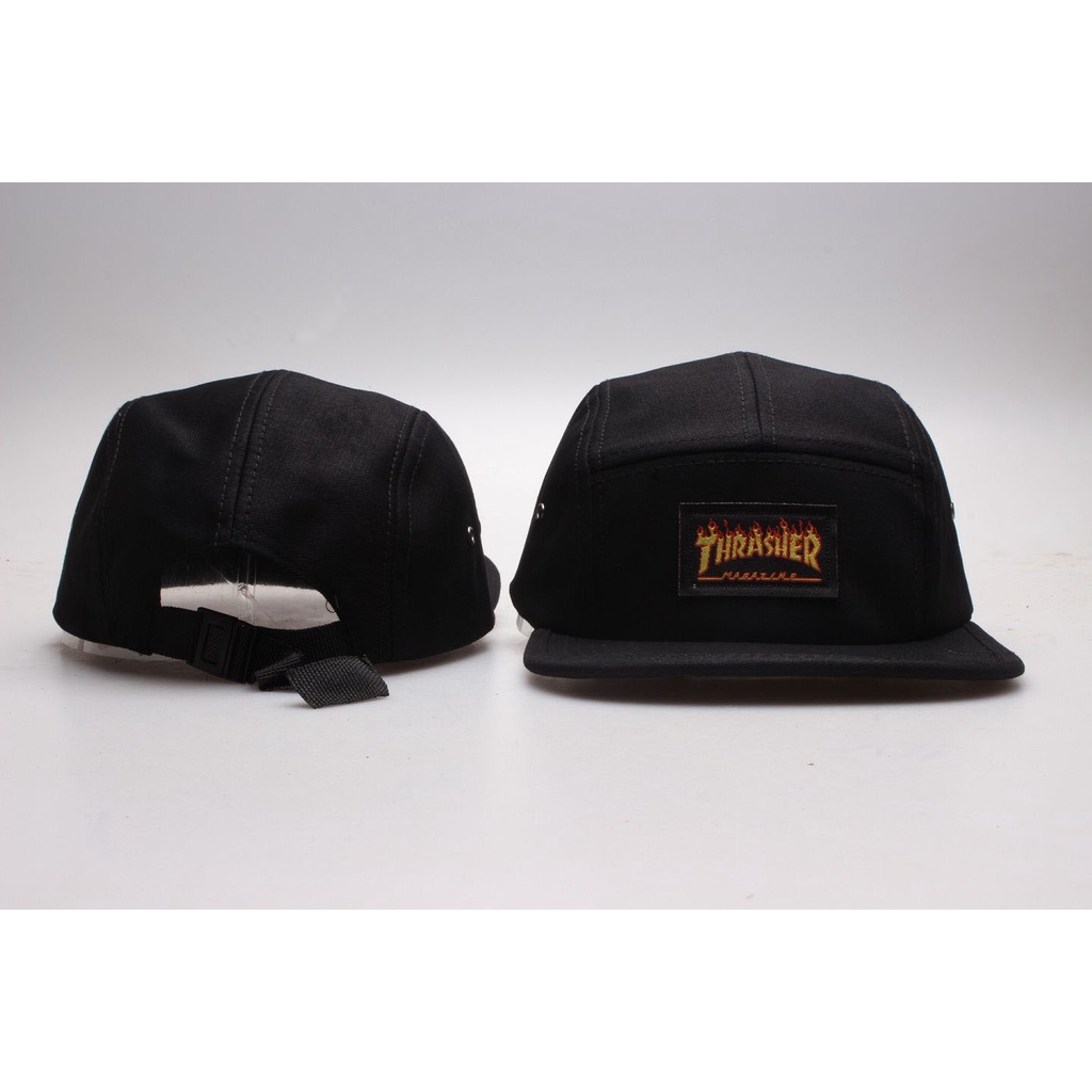 Thrasher หมวกเบสบอลลําลอง ระบายอากาศ สไตล์ฮิปฮอป 5 แผง แฟชั่นสําหรับผู้ชาย ผู้หญิง DLA0