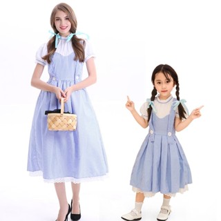 [0715]SHWZ-COS-G Womens Fairy Tale Wizard of Oz Peach Rosy Alice Maid Maid Dress, Halloween Cosplay Y9YT