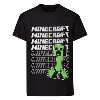 เสื้อยืดคอกลม แขนสั้น ผ้าฝ้าย 100% พิมพ์ลายเกม minecraft พลัสไซซ์ สําหรับผู้ชาย