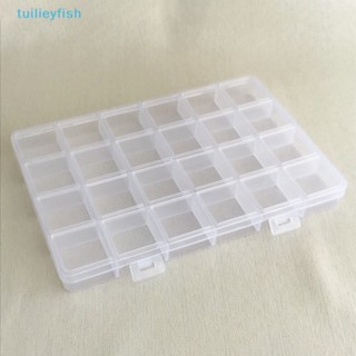 【tuilieyfish】กล่องเก็บเครื่องประดับ ต่างหู ลูกปัด สกรู พลาสติกใส 24 ช่อง【IH】