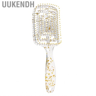 Uukendh Vent Paddle Brush  Hollow Detangling Transparent Glitter Vented Hair for Women Home