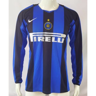 เสื้อกีฬาแขนสั้น ลายทีมชาติฟุตบอล AAA 04-05 Inter Home สไตล์วินเทจ แห้งเร็ว สําหรับผู้ชาย ไซซ์ S-XXL