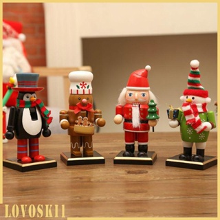 [Lovoski1] แครกเกอร์ไม้ เพ้นท์มือ เครื่องประดับตกแต่งคริสต์มาส 4 ชิ้น