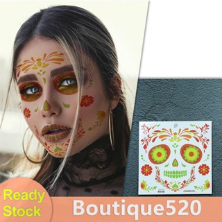 [boutique520.th] สติกเกอร์รอยสักกึ่งถาวร กันน้ํา สําหรับแต่งหน้า ฮาโลวีน 6 ชิ้น