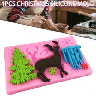 Christmas Silicone Mold Elk Christmas Tree Sugar Chocolate Cake Decoration Mold