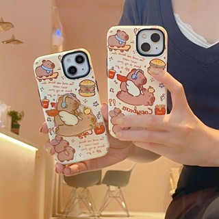 เคสโทรศัพท์มือถือแบบแข็ง ลายคาปิบารา สําหรับ iPhone 11 12 12Pro 12ProMax 13 13Pro 13ProMax 14 14Pro 14ProMax 15 15Pro 15ProMax