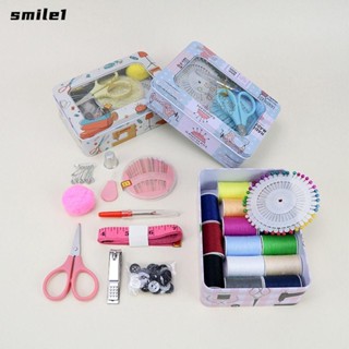 Smile ชุดเครื่องมือเย็บผ้า ขนาดเล็ก พร้อมกล่องด้าย อเนกประสงค์ DIY