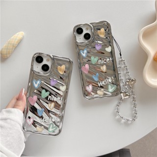 เคสโทรศัพท์มือถือ TPU แบบนิ่ม ลายหัวใจ สีสันสดใส สําหรับ iPhone 11 12pro 13 Pro Max iPhone14