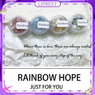 ♕ Rainbow Hope Nail Art เปลือกหอยหินธรรมชาติผสมเครื่องประดับน้ำแข็งสดขนาดเล็กแก้วใสคริสตัลแร่ Super Flash อุปกรณ์ตกแต่งเล็บแต่งเล็บสำหรับร้านเล็บ UPBEST