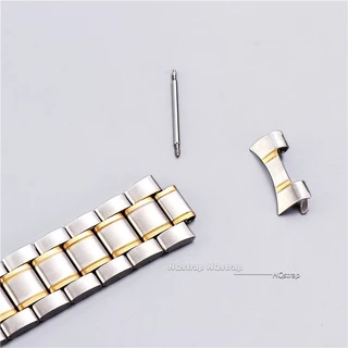 สายนาฬิกาข้อมือ สเตนเลส ทรงโค้ง 20 มม. 22 มม. แบบเปลี่ยน สําหรับ Seiko Rolex Light bands watchband Silver Gold Straps