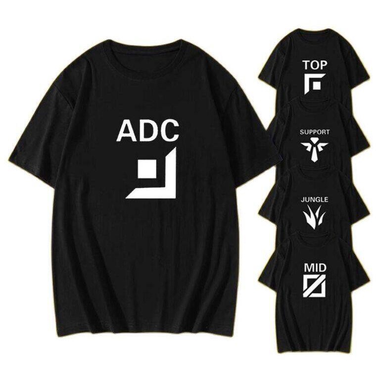 💖 League of Legends Jungle เลนบน ist mid laner ADC แขนสั้นเสื้อยืดลำลอง King of glory LOL หลวมฤดูร้อ