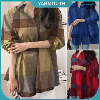 Yyr-- เสื้อคาร์ดิแกนแขนยาวลําลอง คอปก กระดุมแถวเดียว ทรงหลวม สีสันสดใส แฟชั่นฤดูใบไม้ผลิ และฤดูใบไม้ร่วง สําหรับผู้หญิง