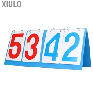 Xiulo New 4 Digit Scoreboard  Blue Red Number Portable Tabletop Flip Score