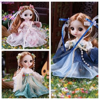 Dahuo BJD ตุ๊กตาฮั่นฝู พร้อมเสื้อผ้า ข้อต่อถอดได้ ข้อต่อ 3D สไตล์โบราณ สําหรับเด็ก