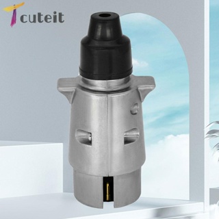 Tcuteit อะแดปเตอร์ซ็อกเก็ตเชื่อมต่อไฟฟ้า 12V 7-Pin สําหรับรถพ่วง