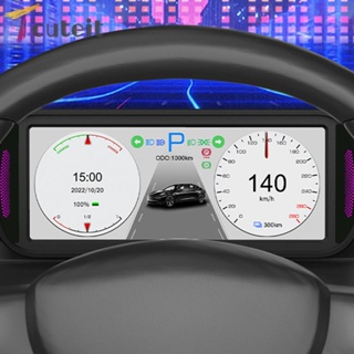 Tcuteit แดชบอร์ด HUD HUD จอแอลซีดี ดิจิทัล มาตรวัดความเร็ว สําหรับ Tesla Model 3 Y เครื่องตรวจจับความเร็วอัตโนมัติ