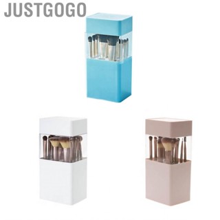 Justgogo Makeup Brush Holder 12 Hole Storage Ventilation Breathable Organizer Beauty Box