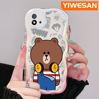 เคสโทรศัพท์มือถือแบบนิ่ม ใส กันกระแทก ลายการ์ตูนหมี สีครีม สําหรับ Realme C20 C20A C11 2021 C11 2020 Narzo 50i