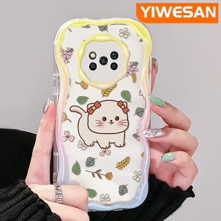 เคสโทรศัพท์มือถือแบบนิ่ม ใส กันกระแทก ลายการ์ตูนแมว ดอกไม้ สําหรับ Xiaomi Poco X3 NFC Poco X3 Pro Poco X3 GT Poco X4 NFC X4 GT M3 F4