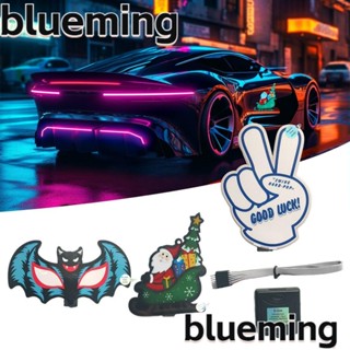 Blueming2 สติกเกอร์ LED เรืองแสง 5 โหมด สําหรับติดตกแต่งกระจกรถยนต์ไฟฟ้า