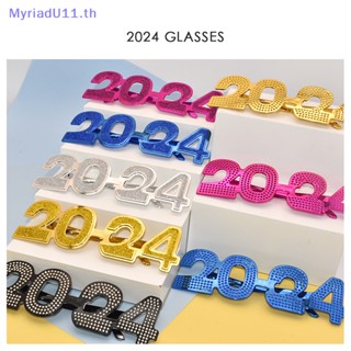 Myriadu แว่นตาคอสเพลย์ ตัวเลข 2024 สําหรับตกแต่งปาร์ตี้ปีใหม่