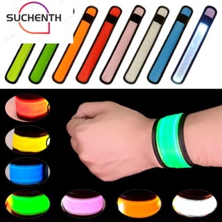 Suchenth สายรัดแขน 8 สี ไฟเตือน LED สําหรับวิ่งกลางคืน