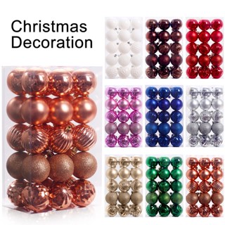 Christmas_ ลูกบอลชุบไฟฟ้า 6 ซม. สําหรับแขวนตกแต่งต้นคริสต์มาส DIY 30 ชิ้น ต่อกล่อง