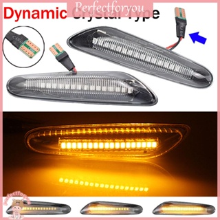 ❥Perfectfu ไฟเลี้ยวไดนามิก LED ด้านข้าง สําหรับ BMW E60 E61 E90 E91 E87 E81 E83 E84 E88 E92 E93 E82 E46 1 3 5 series x1 x3 2 ชิ้น