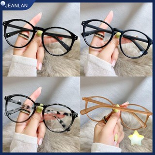 Jeanlan -1.0~-4.0 แว่นสายตาสั้น วินเทจ กรอบกลม ป้องกันรังสียูวี กระจกแบน แว่นตา