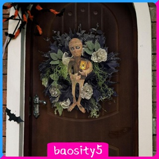 [Baosity5] พวงหรีดดอกไม้ สําหรับแขวนตกแต่งประตู หน้าต่าง วันฮาโลวีน